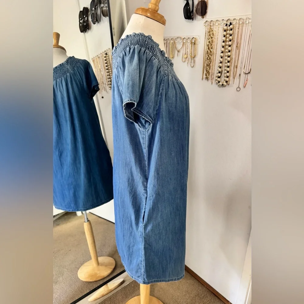 CURRENT ELLIOT••Madeline Cold Shoulder Denim Dress••size 1 (small) - Picture 3 of 7